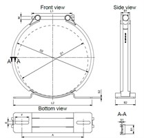 SERVI LIGHT Clamp for accumulator, Ø209-222mm, Zink plated steel.