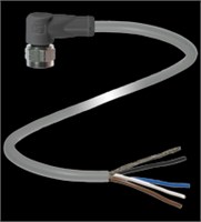 EVM094 15m cable halogenfree with screen|M12 316 stainless steel plug at one end, 90 degree plug