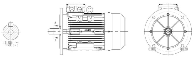 IE3 Electric motor  230D/400Y B35 5.5kW