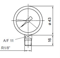 BVR14P01|Visual barometric gauge - radial connection R1/8