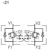 Motion control valve double, LHK 33G 21 250/250, 131-320 Bar, 1/2
